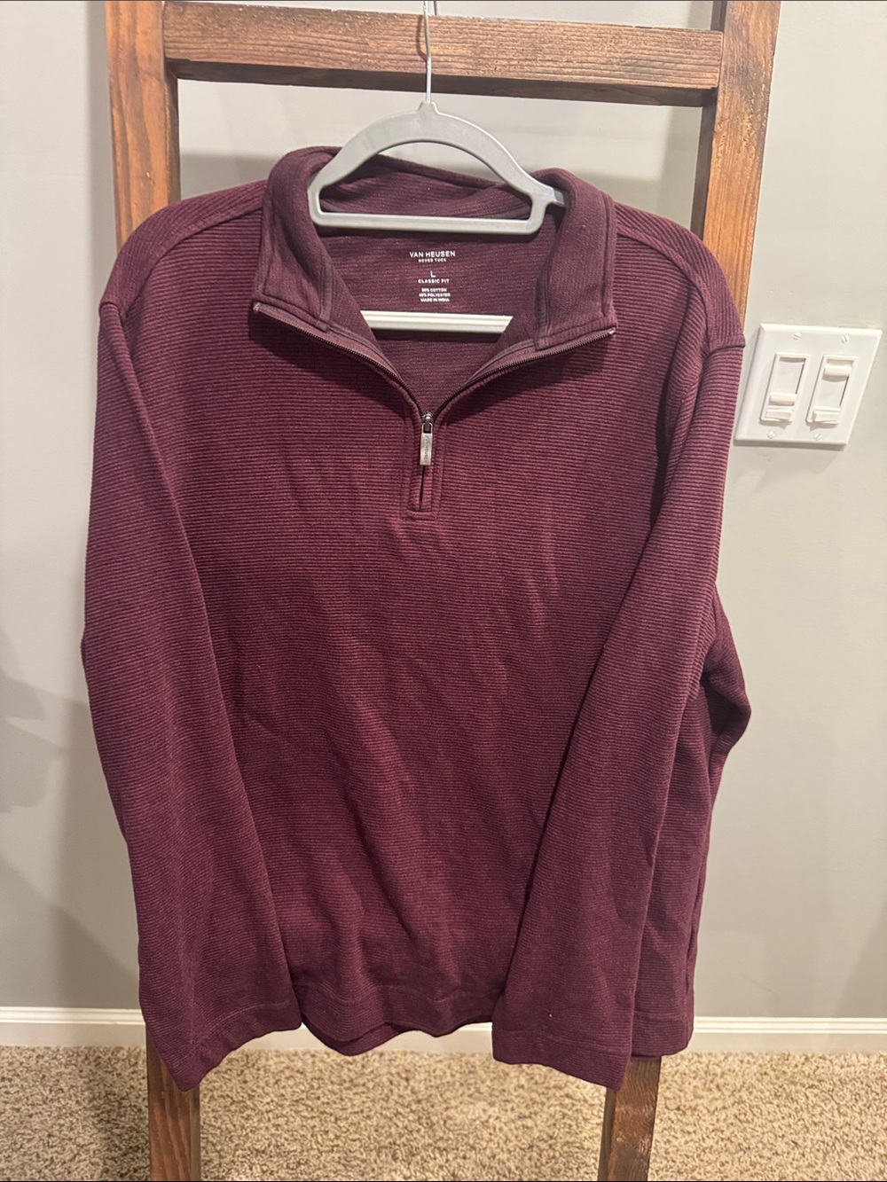 Van Heusen Men’s Maroon Half-Zip Knit Sweater